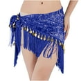 thumbnail image 2 of Sequin Skirt Teens Cute Tassel Fringe Embroidered Beaded Mini Skirt Triangle Coins Wrap Skirt Dancing Costume, 2 of 4