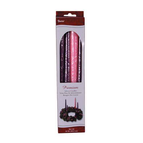 Advent Candles 4 pack Purple & Pink Advent Candle Set