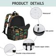 thumbnail image 4 of Game Controller Black Pattern Backpack for School, Cute School Bag with Adjustable Shoulder Straps and Padded Back, 15"x11.42"x5.5", 4 of 5