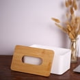 thumbnail image 2 of Modern Tissue Box Napkin Paper Case Tissue Holder with Natural Bamboo Cover Plate Rectangular, 2 of 7