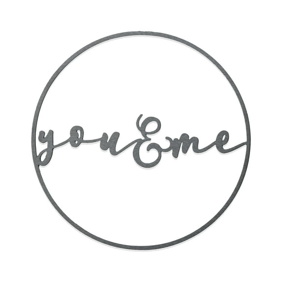 Rusted Orange Metal 15" Minimalist You & Me Love Sign