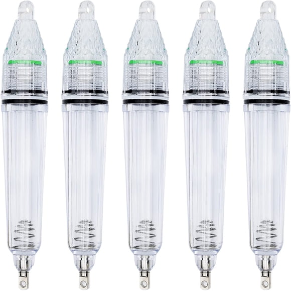 BLUEWING 5 Pack Deep Drop Light 6.7" LED Fishing Light Underwater Fish Attracting Lamp Fishing Flashers for Swordfish, Tilefish, Halibut, Tuna, Grouper, Green