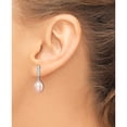 thumbnail image 3 of Sterling Silver Rhodium-Plated 8-9mm Pink Fwc Pearl Cz Post Dangle Earrings Made In China qe15360, 3 of 5