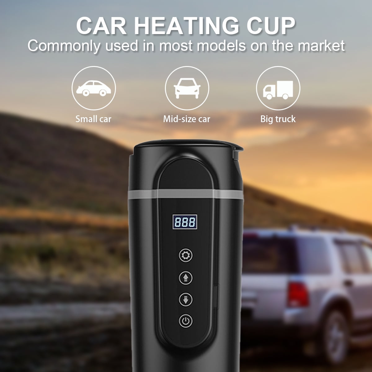EAST MOUNT Smart Mug Car Bottle Warmer Heated Travel Mug Temperature  Control Coffee Cup Electric Heating Car Coffee Warmer 12V Stainless Steel  Tumbler Self Warm…