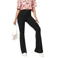 thumbnail image 2 of hirigin Women Yoga Flared Pants, Plain High Waist Long Sports Trousers, Ladies Bell-Bottom Workout Pants, 2 of 6