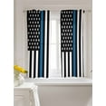 thumbnail image 3 of Blue White American Police Flag Curtains 45 Inch Length,Sheer Curtains for Bedroom Living Room Window Honoring Law Enforcement Officers Kitchen Curtains Small Half Window Drapes 42"x45" 2 Panels, 3 of 7