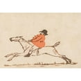 thumbnail image 2 of Joseph Crawhall 24x18 Gold Ornate Framed and Double Matted Museum Art Print Titled - Horse and Rider; a Stout Huntsman on a Galloping Horse, 2 of 4