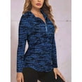 thumbnail image 4 of Women'S 1/4 Zip Shirts UPF 50+ Sun Protection Pullover Long Sleeve Quick Dry Workout Hiking Athletic Shirts Dark Blue S, 4 of 6