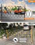 TEQIN Metal Expandable Dog Gate,Versatile Accordion Safety Barrier,Portable Retractable Barricade, Adjustable Pet Fence, Free Standing 360°Rolling Barricade Gate For Indoor and Outdoor
