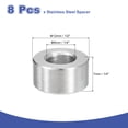 thumbnail image 2 of 8 Pcs Entretoises en Acier Inoxydable 304 1/2 Pouces OD x 1/4 Pouces ID x 1/4 Pouces Longueur(12x6x7mm) Vis Support de Bague Finition Simple Non Filetée Entretoises Rondes en Métal pour Vis M3 Boulons et Tringles, Argent, 2 of 6