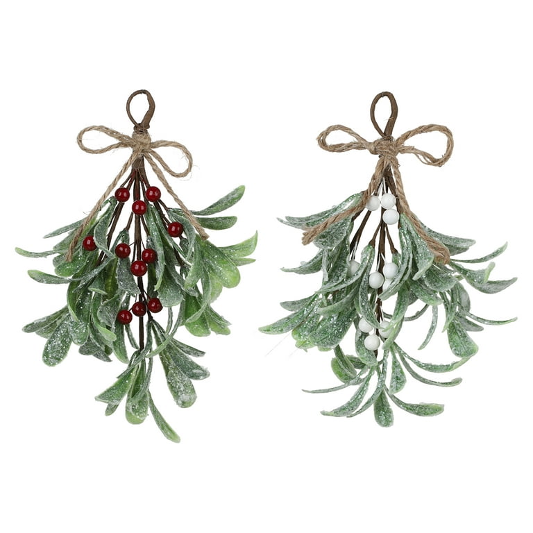 Bulk 3 Pcs Artificial Mistletoe Flower with Leaf Pearl Fruit Floral St —  Artificialmerch