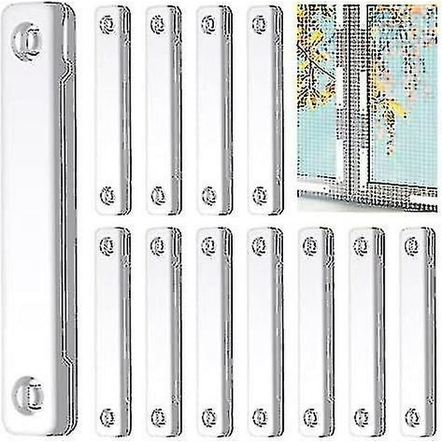 Window Mosquito Net Magnets: 12 Pieces,insect Protection, White Color,fixing Clips