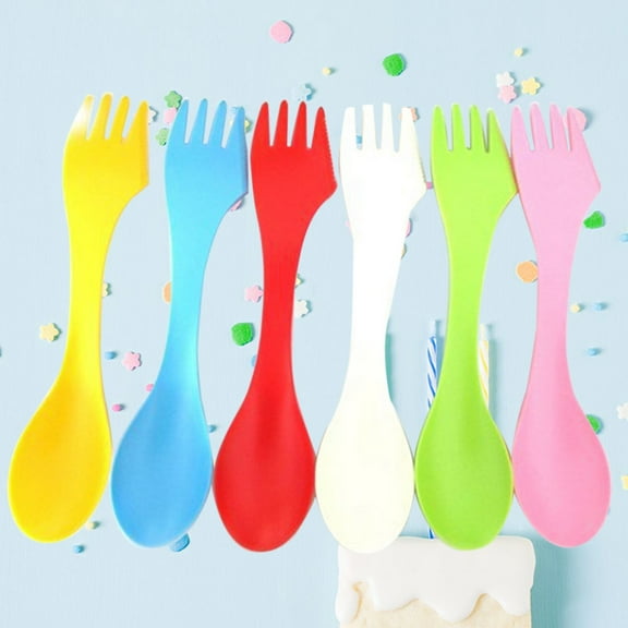 LABSERRON Set 6Pcs Red Good Grip Acrylic Forks and Spoons Silverware for Guests