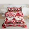 thumbnail image 2 of Homewish Kawaii Gnome Bedding Comforter Set,Valentine Rose Twin Comforter Sets,Classic Geometric Checkered Bedding Set For Adults,Microfiber Bedroom Decor Reversible,2pcs, 2 of 8