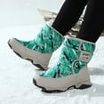 thumbnail image 3 of Chenyee Boys Girls Snow Boots Water-proof Hook and Loop Mid Calf Faux Fleece Linrd Winter Shoes for Kids, 3 of 7