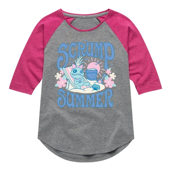 Lilo & Stitch - Scrump Summer - Toddler And Youth Girls Shirt Tail Raglan