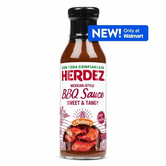 HERDEZ Sweet & Tangy Mexican-Style BBQ Sauce Medium, 12oz Glass Bottle