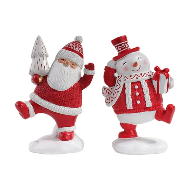 Adorno navideño de escritorio, decoración de escritorio, figuras navideñas de resina con dibujos animados Estilo A