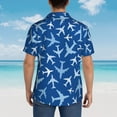 thumbnail image 6 of Xecao Airplanes in the Sky print Hawaiian shirt - a stylish short-sleeve button-down for men, perfect for casual beach and tropical outings., 6 of 9