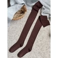 thumbnail image 5 of Deago Women Thigh High Socks Extra Long Over the Knee Socks Knit Warm Boot Stockings Leg Warmers (Khaki), 5 of 8