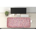 thumbnail image 2 of Spots Computer Mouse Pad, Retro Classic Spots Design with Circles Geometric Design Pink Background Image Print, Rectangle Non-Slip Rubber Mousepad X-Large, 35" x 15", Multicolor, by Ambesonne, 2 of 2