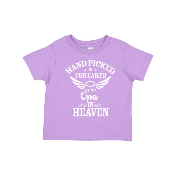 Inktastic Handpicked for Earth by My Opa in Heaven with Angel Wings Boys or Girls Toddler T-Shirt