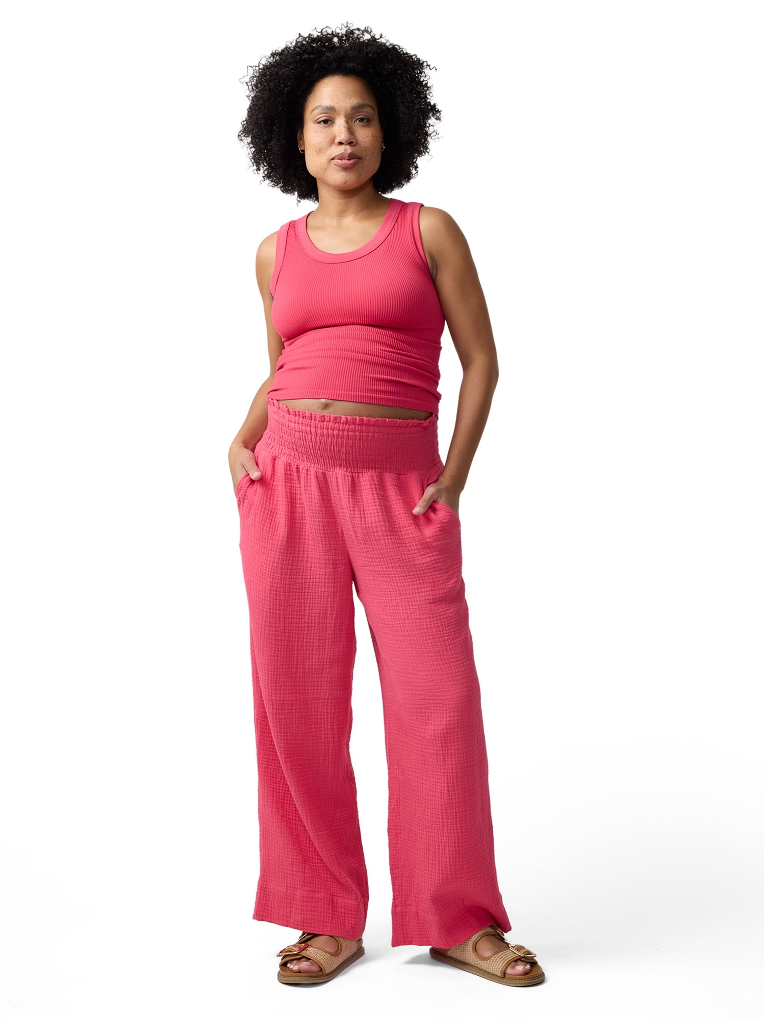 Ingrid & Isabel For Every Belly Women's Maternity Wide Leg Gauze Pant, Sizes XS-XXL