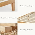 thumbnail image 5 of TINKLE WELL Solid Wood Bed Frame, King Size Bed Base with Wood Slat Support, No Box Spring Needed, 12" Height Noise-Free Natural Pine Frame, Easy Assembly, 5 of 7