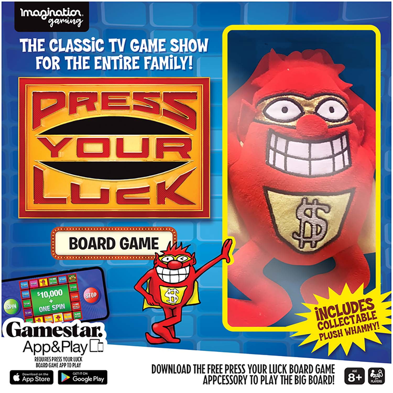 Imagination Games Press Your Luck Game with Whammy Plush Board Game