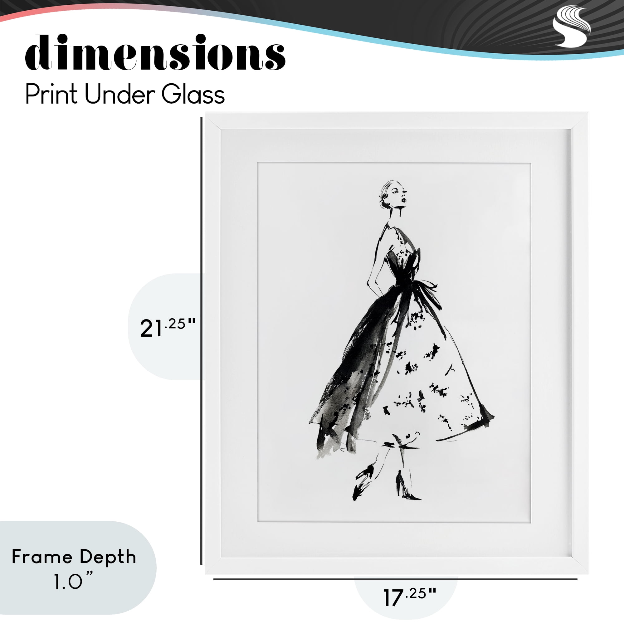 Stupell Industries Ethereal Couture Contour White Framed Print Under Glass, design by Svetlana Aleynikova