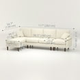 thumbnail image 3 of HOMCOM Changeable Sectional Sofa with Changeable Chaise Lounge, Cream White, 3 of 10