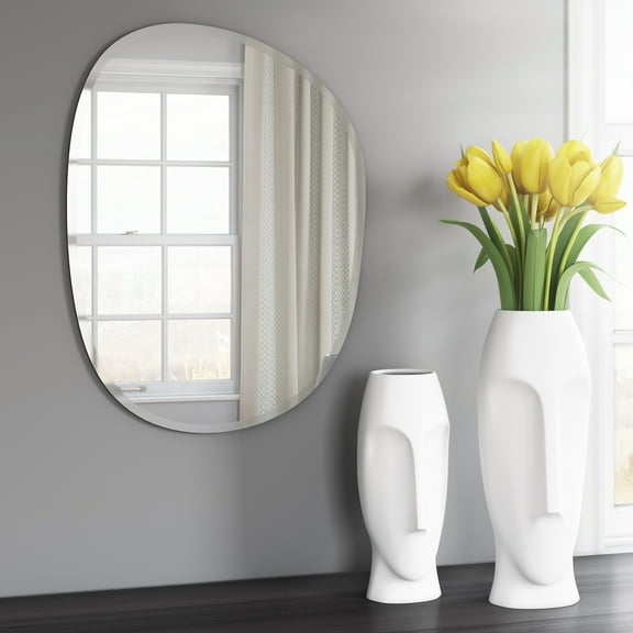 Tyler Dillon Beveled Frameless Asymmetrical Decorative Wall and Accent Mirror 24"H x 18"W