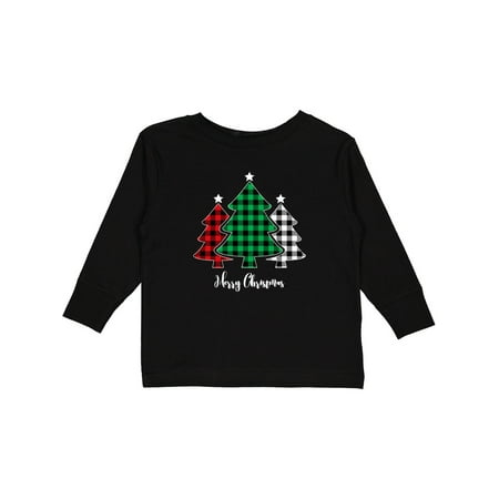 

Inktastic Plaid Christmas Tree Trio Gift Toddler Boy or Toddler Girl Long Sleeve T-Shirt