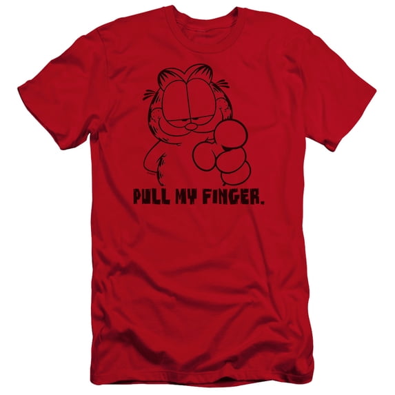 Garfield - Pull My Finger - Premium Slim Fit Short Sleeve Shirt - Large