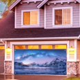 thumbnail image 2 of 8X6 ft Winter Aurora Borealis Night Sky Garage Door Background Arctic Snow Capped Mountains Lake Scenery Nature Landscape Backdrop Wallpaper Birthday Decor Party Indoor Outdoor Decor Banner Cover, 2 of 5