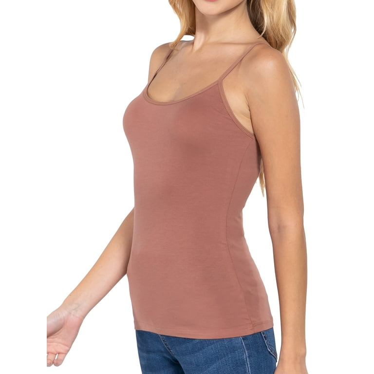 Juniors Solid Plain Adjustable Spaghetti Strap Layering Cropped Camisole  Tank Top (H Grey, L) 
