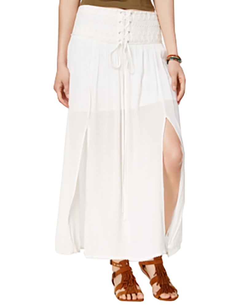 lace up maxi skirt