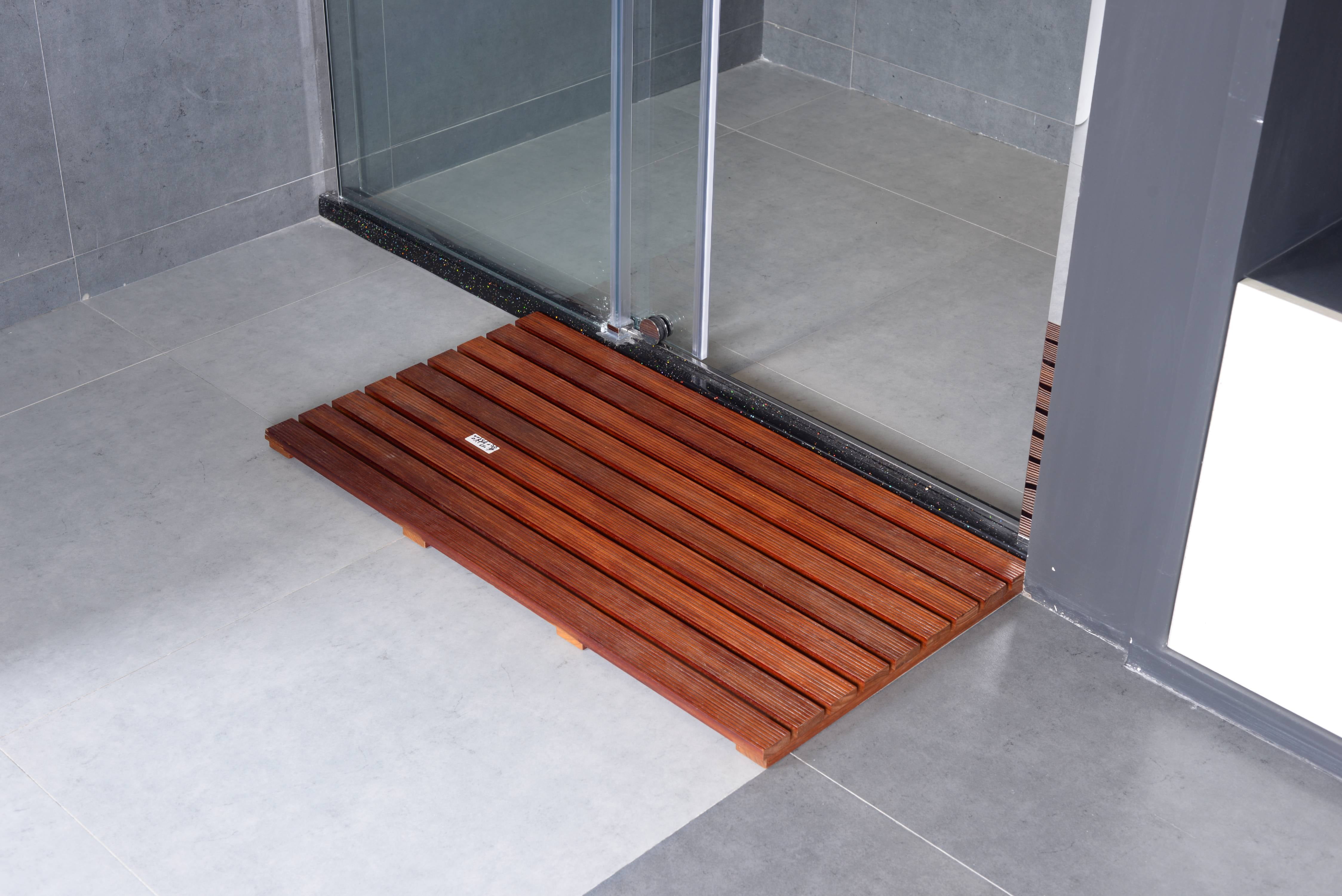 Organizedlife Teak Wood Non-Slip Tub Bath Mat, 31.5 x 19 Inches
