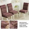 thumbnail image 5 of 4 Piece Vintage Ethnic Dining Chair Covers Stretch Fit Polyester Slipcovers Featuring Bohemian Rustic Tribal Patterns Removable Washable Seat Protector for Kitchen or Event, 5 of 7