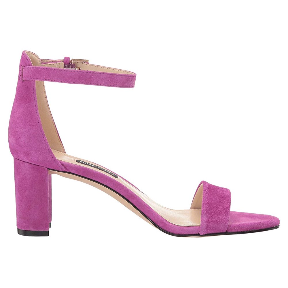 nine west block heel nude