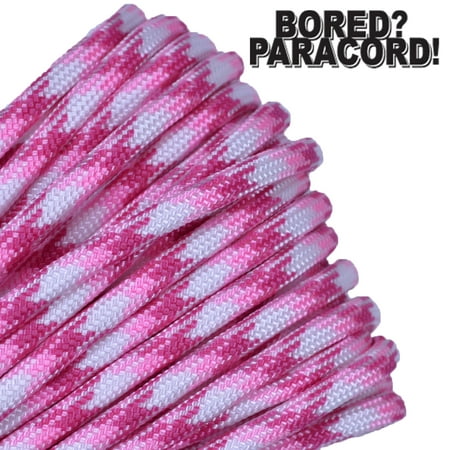 Bored Paracord Brand 550 lb Type III Paracord - Breast Cancer Awareness 50 (Top 50 Best Breasts)