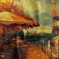 thumbnail image 3 of YAZAOO Round Tablecloth Paris Street Evening Scene Pattern Tableclothes, 3 of 8