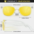 thumbnail image 3 of LINVO Classic Retro Transparent Night Vision Polarized Glasses for Men Women Fishing Driving Hiking, 3 of 7