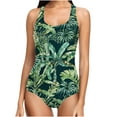 thumbnail image 2 of Danhjin Women's Slimming One Piece Swimsuits Floral Printed Tummys Control Bathing Suit Halter Retro Monokini for Big Busted Curvy Women, 2 of 6