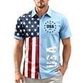 thumbnail image 4 of Homeyce Mens Casual Button Up Shirts American Flag Printed Short Sleeve 4th Of July Hawaiian Shirts 250 Year American 1776-2026 Patriotic Shirts USA Independence Celebration Casual Tee,Blue 4XL, 4 of 4