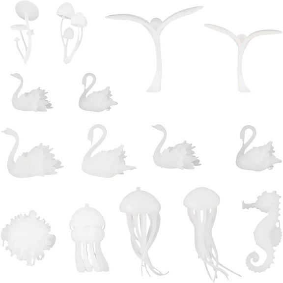 White 15Pcs DIY Epoxy Resin Material Filling Ocean Theme 15 Styles Filling for Resin Jewelry Making Crafts