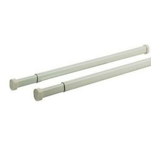 2-679-1 White Round Spring Curtain Tension Rod! 11-18"  LOT OF TWO!! 