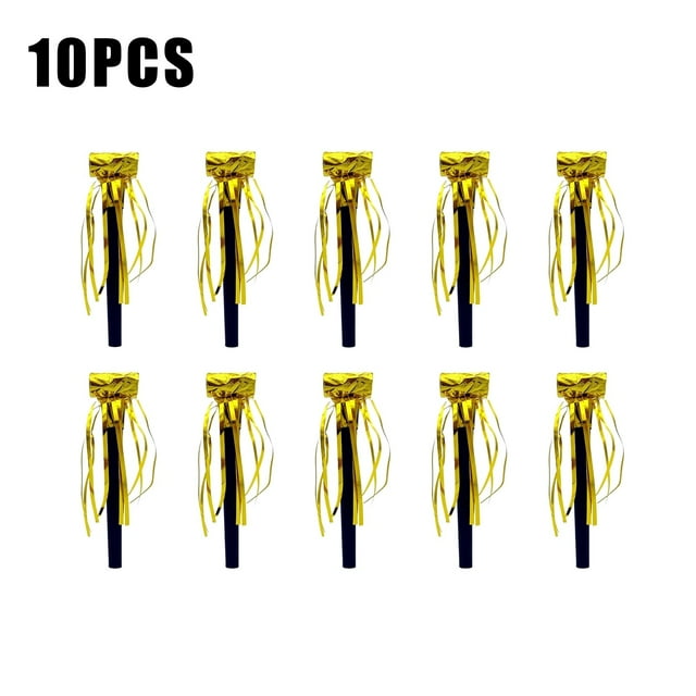 Event & Party 10Pcs Gold Silver Tassel Whistles for Year Birthday Celebration and Festive Occasions