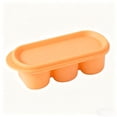 thumbnail image 2 of Molde de cubitos de hielo de silicona con tapa, 3 cavidades, apilable, de grado alimenticio, reutilizable, para congelador, cocina y bar, color verde o naranja., 2 of 6