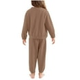 thumbnail image 2 of Cethrio Girls Winter Pajama Sets, Fleece Long Sleeve Thermal 2 Piece Girls Sleepwear Coffee Size 2-3 T, 2 of 5